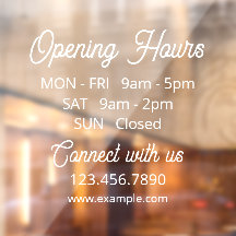 Customizable Business Hours Elegant Storefront