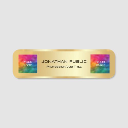 Customizable Business Logo Employee Photo Here Name Tag