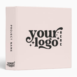 Customizable Business Logo Minimalist Blush Pink 3 Ring Binder