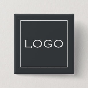 Customizable Business Logo on Charcoal Grey Button