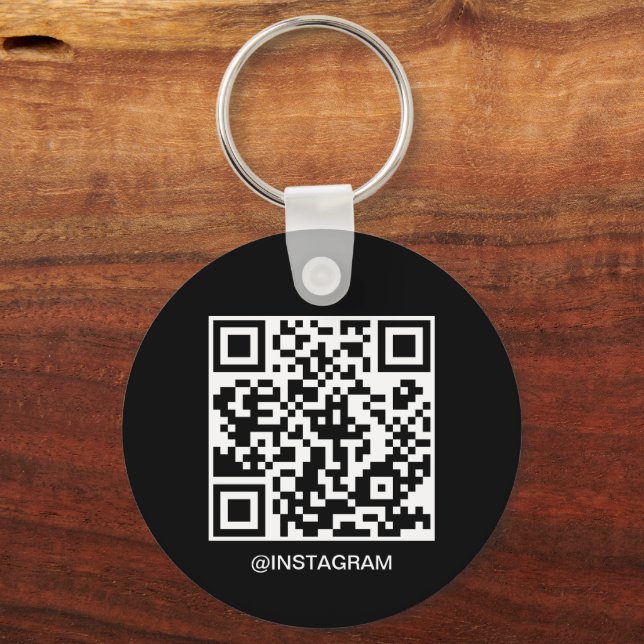 Customizable Business Logo QR Code Black Keychain (Back)