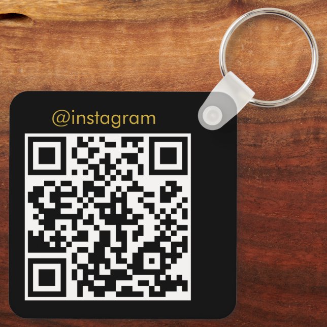 Customizable Business Logo QR Code  Keychain (Back)