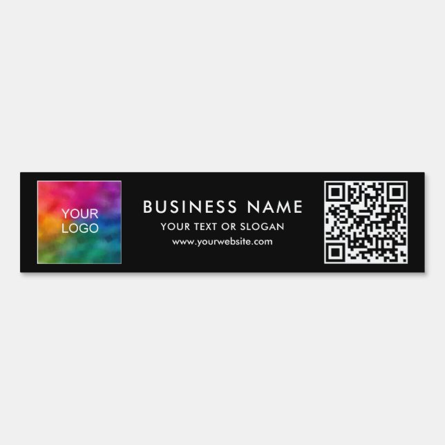 Customizable Business Logo QR Code Rectangle Yard Sign (Front)
