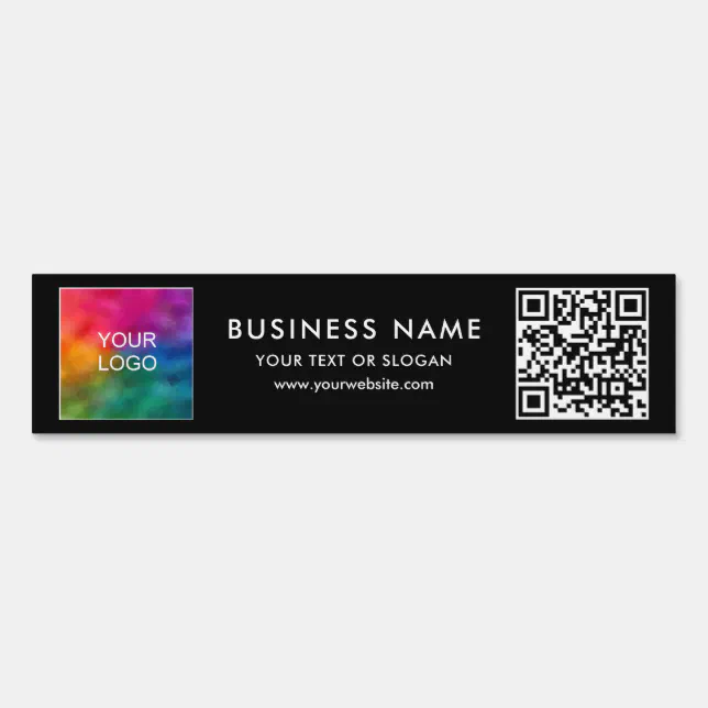 Customizable Business Logo QR Code Rectangle Yard Sign | Zazzle