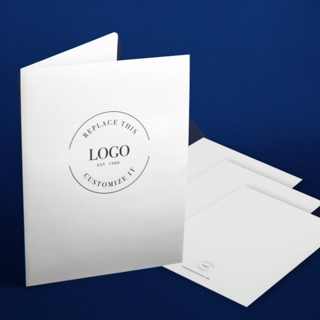  Customizable Business Logo website Simple Pocket Folder (Editable business folder with logo and website.)