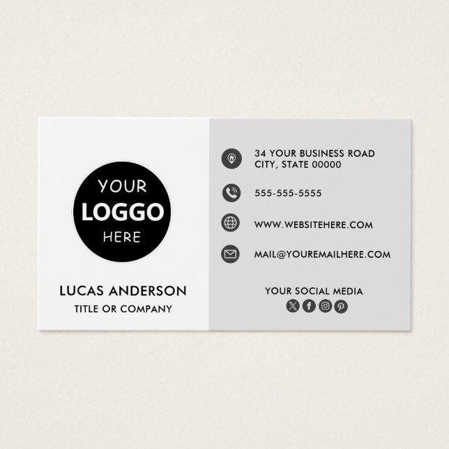 Customizable business logo website social media  (Front)