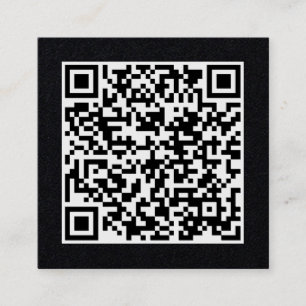 Customizable Business QR Code Minimal Black Square Business Card