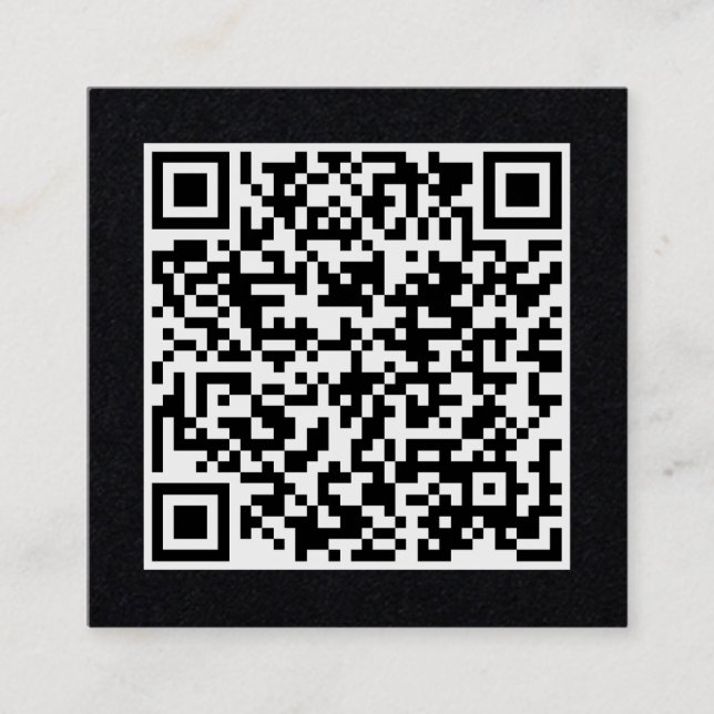 Customizable Business QR Code Minimal Black Square Business Card (Front)