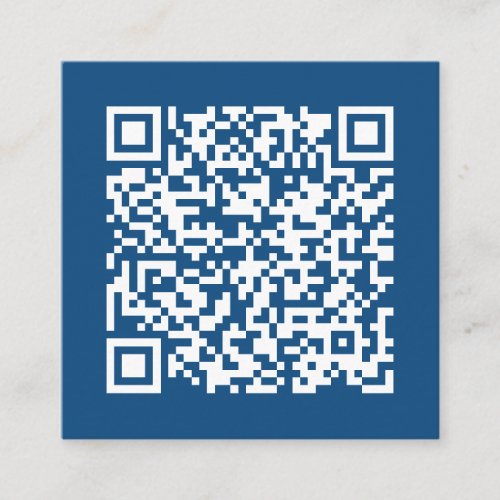 Customizable Business QR Code Minimal Blue Square Business Card