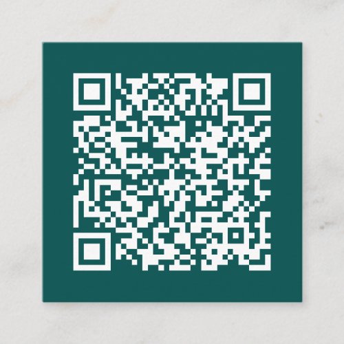 Customizable Business QR Code Minimal Teal Square Business Card