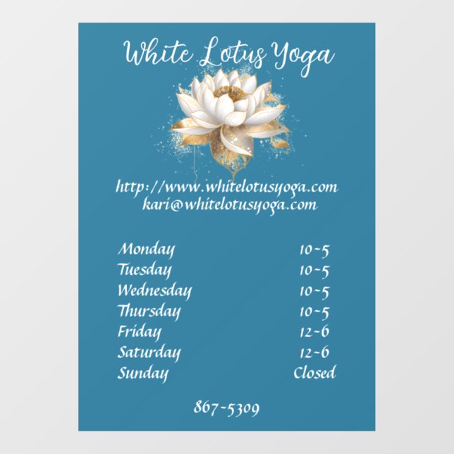 Customizable Business Window Cling (Sheet)