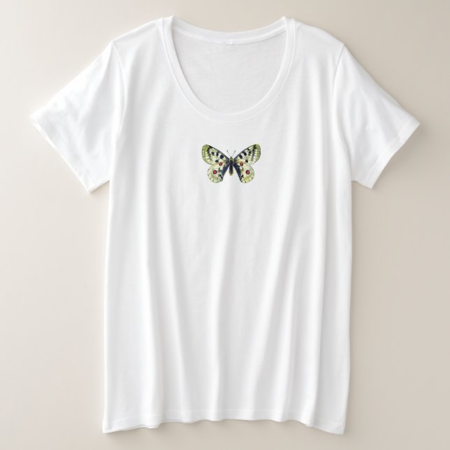 CUSTOMIZABLE BUTTERFLY COTTON PLUS SIZE T-Shirt (Design Front)