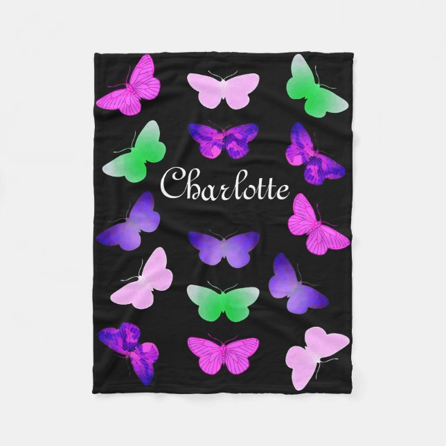 Customizable Butterfly Fleece Blanket (Front)