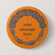 Customizable Button OUROBOROS black/turmeric
