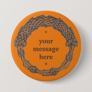 Customizable Button OUROBOROS black/turmeric