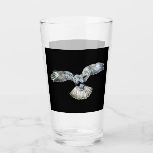 Customizable Buzzard Fanned Wings Drinking Glass
