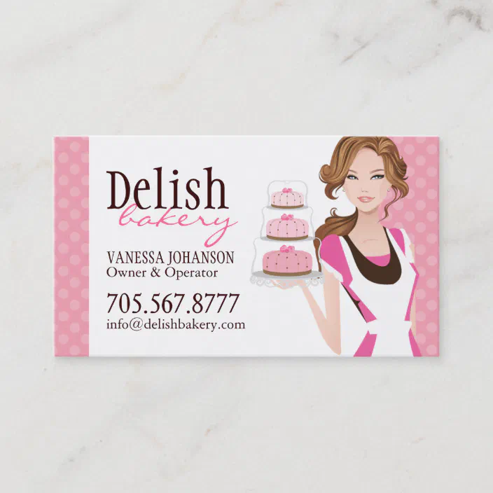 Pink Cake Copy Personalised Business Cards 