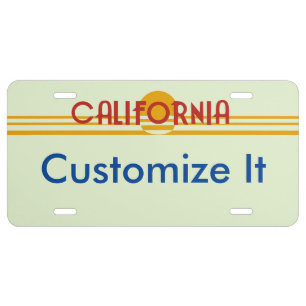 Customizable California License Plate