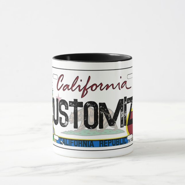Customizable California license plate mug (Center)