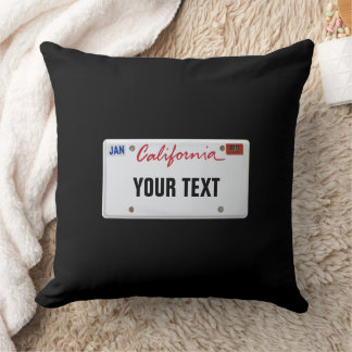 (Customizable) California License Plate Pillow