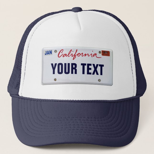 (Customizable) California License Plate Trucker Hat (Front)