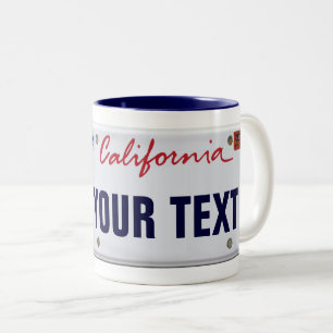 (Customizable) California License Plate Two-Tone Coffee Mug