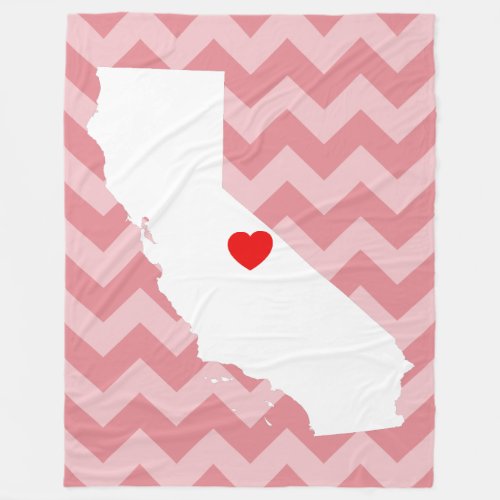 Customizable California with Red Heart Fleece Blanket