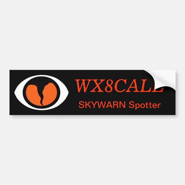 Calling. Sign Sticker Customizable Call Sign SKYWARN Bumper Sticker | Zazzle