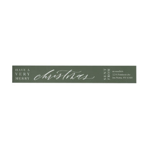 Customizable Calligraphy Christmas Envelope Label
