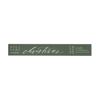 Customizable Calligraphy Christmas Envelope Label
