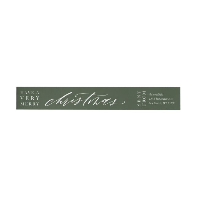Customizable Calligraphy Christmas Envelope Label (Individual)