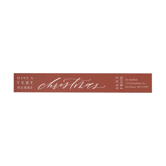 Customizable Calligraphy Christmas Envelope Label (Individual)