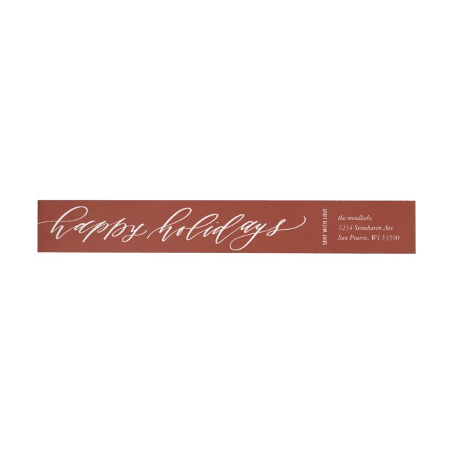 Customizable Calligraphy Holiday Envelope Label (Individual)