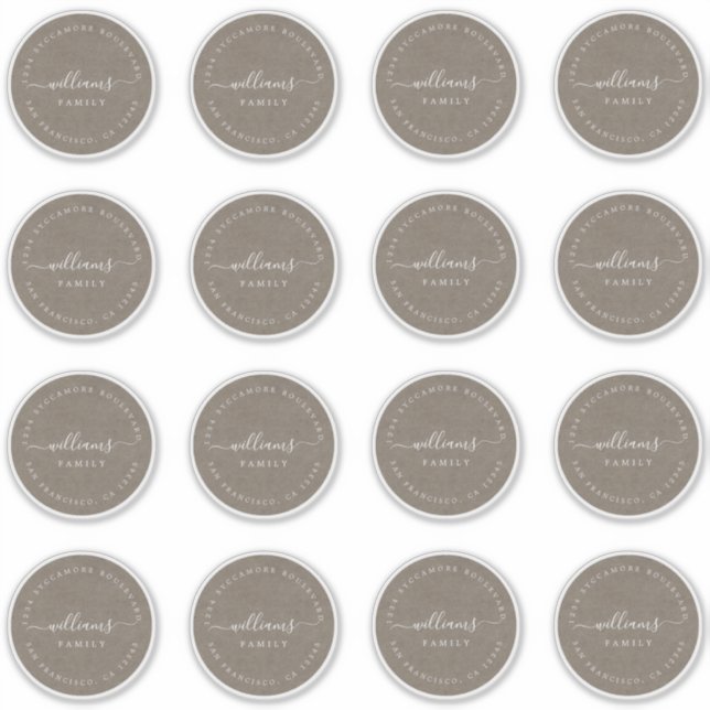 Customizable Calligraphy Kraft 6.9 cm 2.72 inch Sticker (Front)