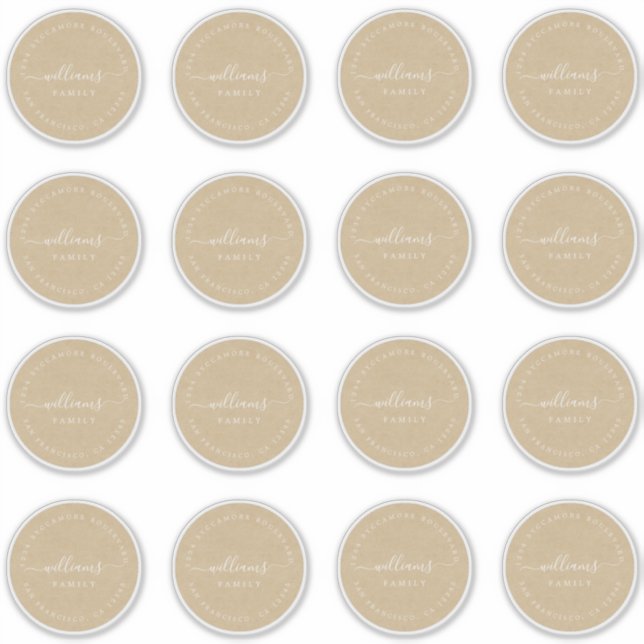 Customizable Calligraphy Kraft 6.9 cm 2.72 inch Sticker (Front)