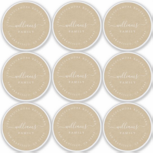 Customizable Calligraphy Kraft 6 cm 2.36 inch Sticker (Front)