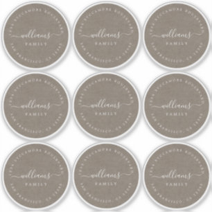 Customizable Calligraphy Kraft 6 cm 2.36 inch Sticker