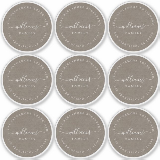 Customizable Calligraphy Kraft 6 cm 2.36 inch Sticker (Front)