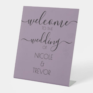 Customizable Calligraphy Wedding Welcome Pedestal Sign