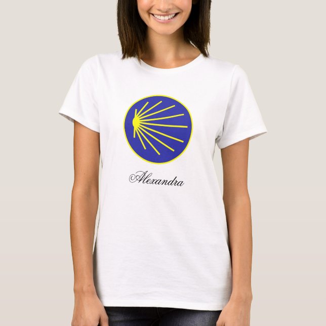 Customizable Camino Pilgrim Scallop Shell T-Shirt (Front)