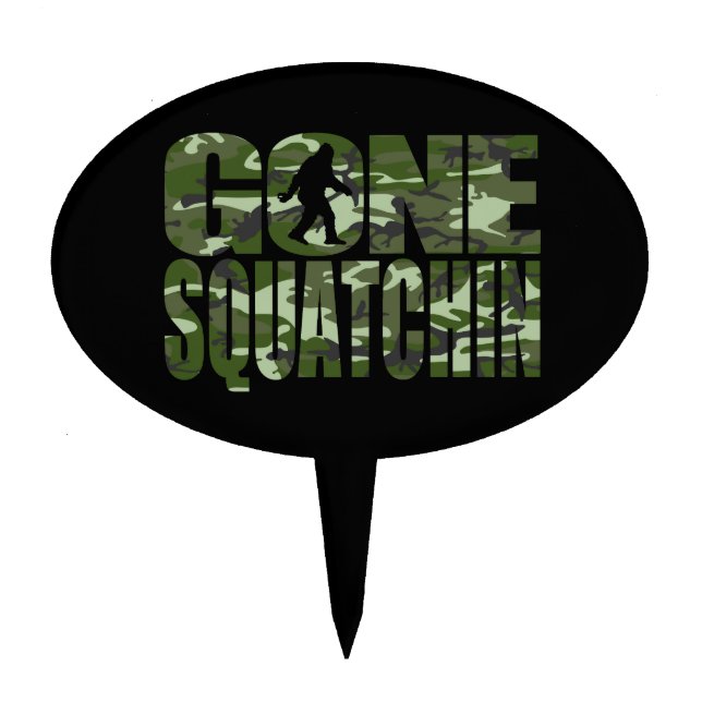 Customizable Camo Gone Squatchin Cake Topper (Front)