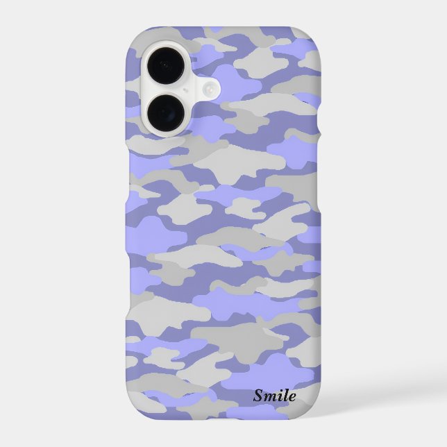 Customizable Camouflage Gray Name Case-Mate iPhone Case (Back)