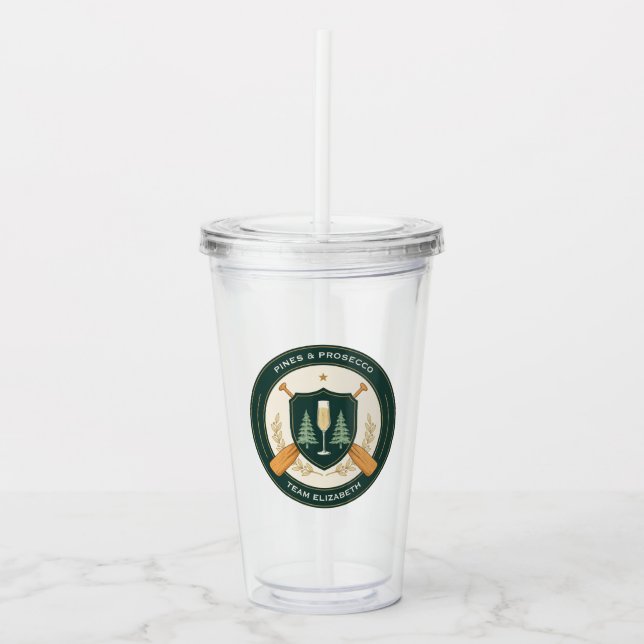 Customizable Camp Bachelorette Weekend Acrylic Tumbler (Front)