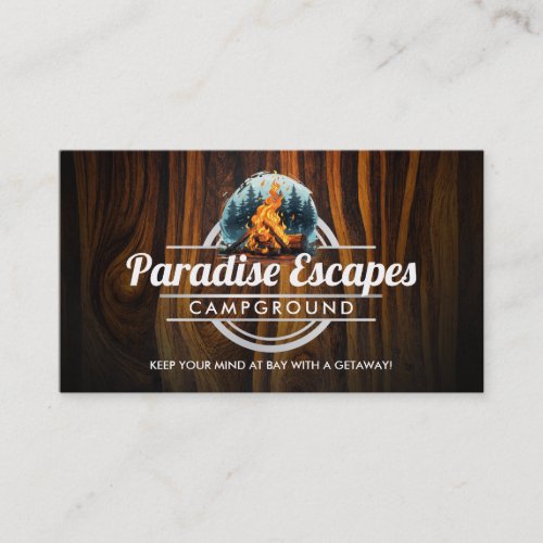 Customizable Campground business cards