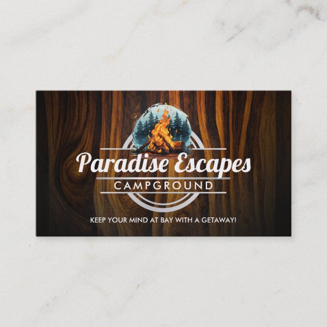Customizable Campground business cards (Front)