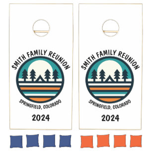 Customizable Camping Trip Family Reunion Cornhole Set