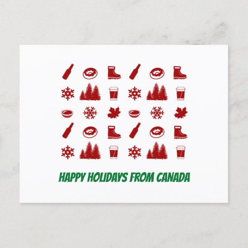 Customizable Canada icons Christmas holidays Postcard