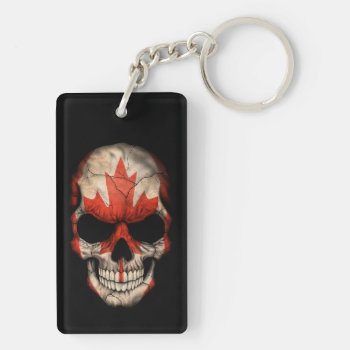 Customizable Canadian Flag Skull Keychain by UniqueFlags at Zazzle