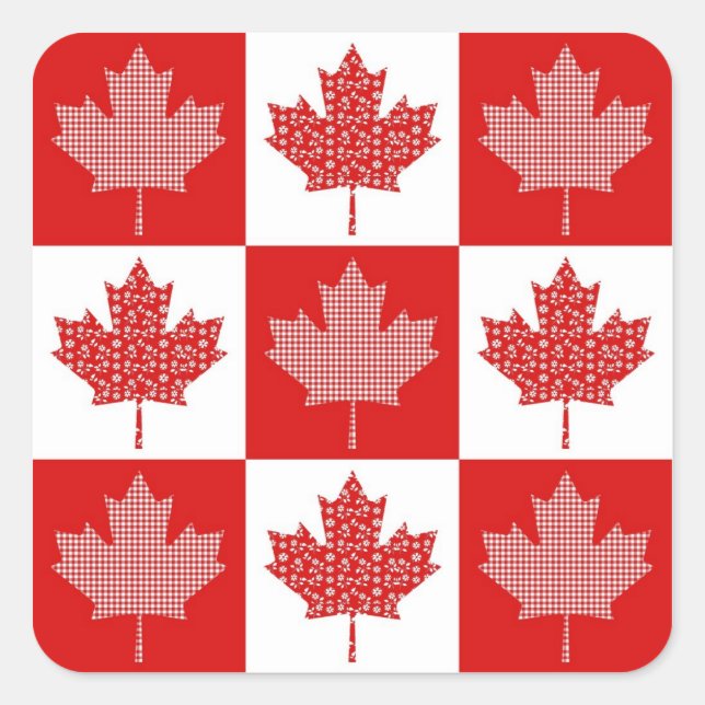Customizable Canadian Maple Leaf Tees, Gifts Square Sticker (Front)
