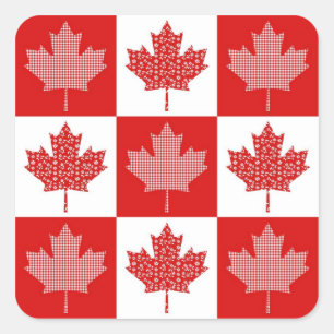 Customizable Canadian Maple Leaf Tees, Gifts Square Sticker